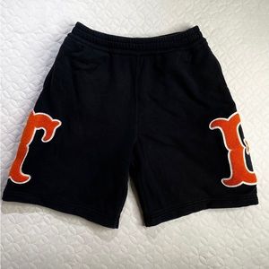 Burberry Chevy TB Lettering Patch Shorts Black/Orange Size M